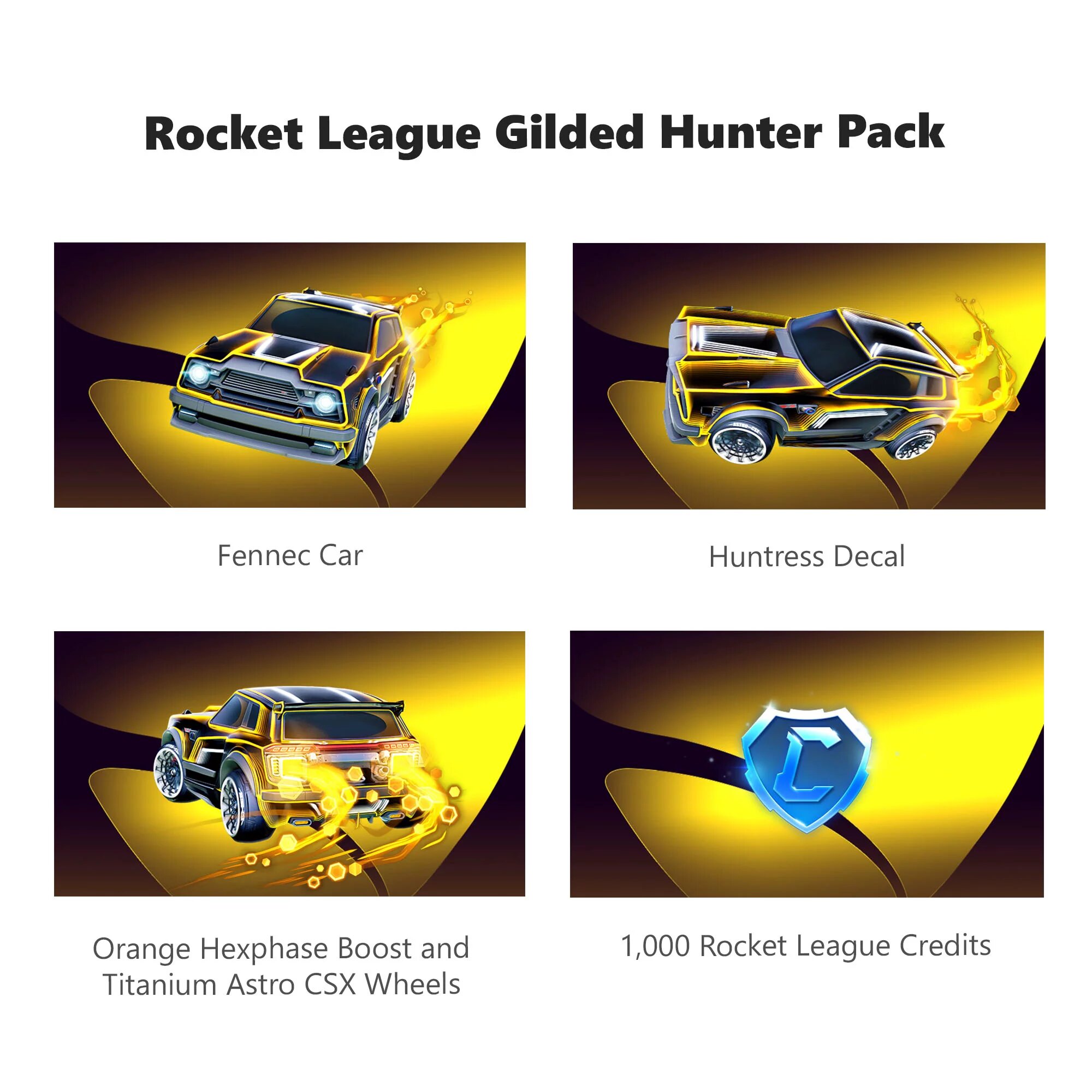 Rocket League Gilded Hunter Pack