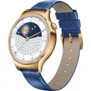 Huawei Watch (Rose Gold Swarovski with Blue Leather Strap)